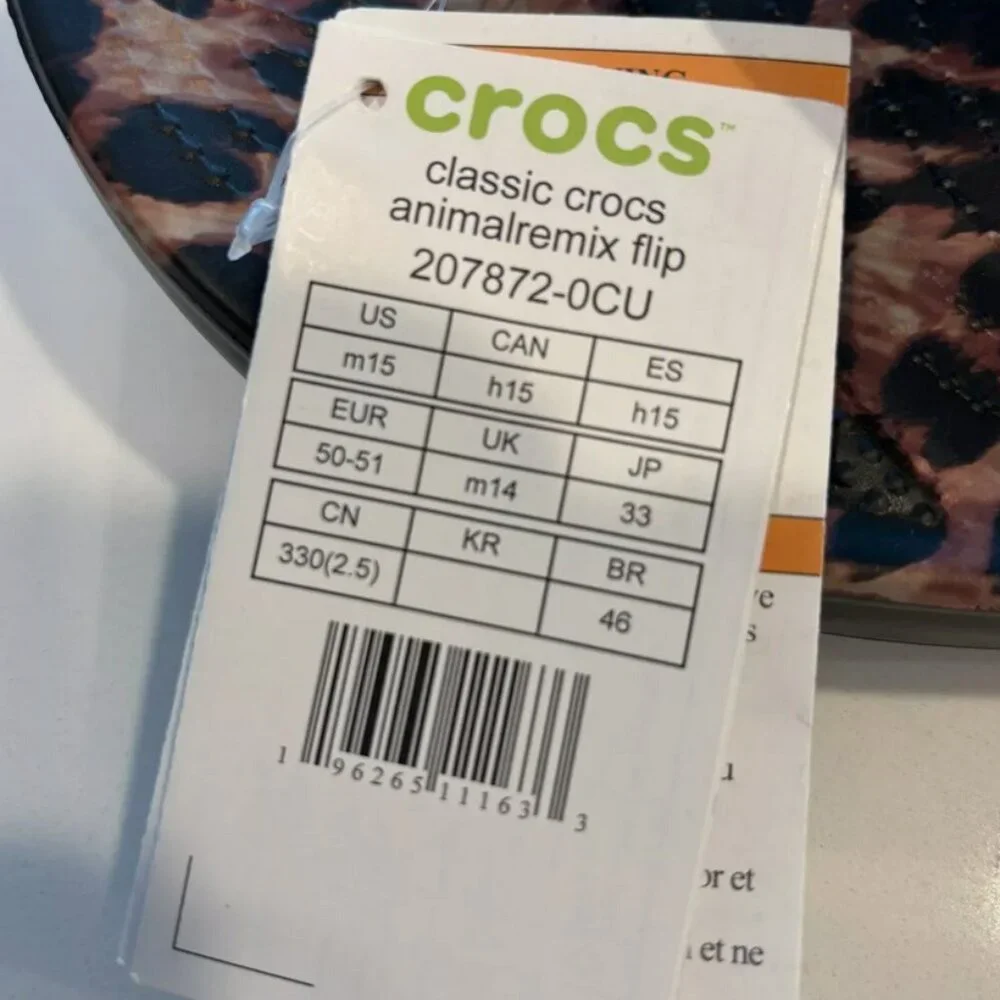 Crocs Classic Animal Remix Iconic Comfort Flip Flops